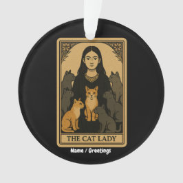 Adorno Graciosa Witchy Gótico Cat Lady Tarot Card Magical