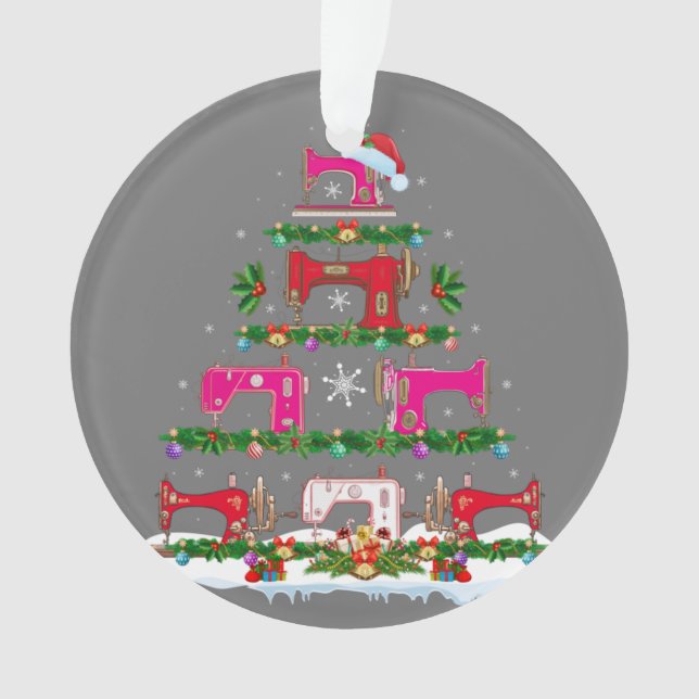 Adorno Gracioso árbol de Navidad de la máquina de coser X (Anverso)