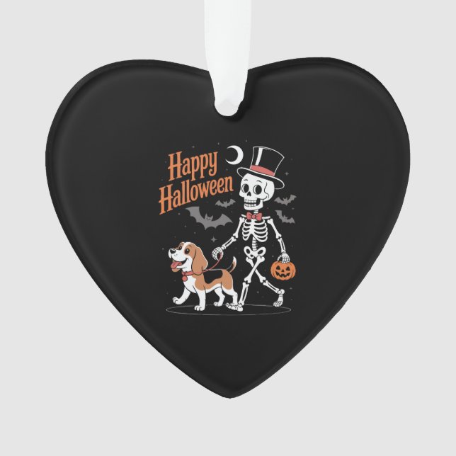 Adorno Gracioso Beagle Skeleton Dog Walking (Anverso)