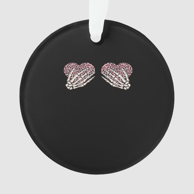 Adorno Gracioso Día de San Valentín Skeleton Manos Corazo (Anverso)