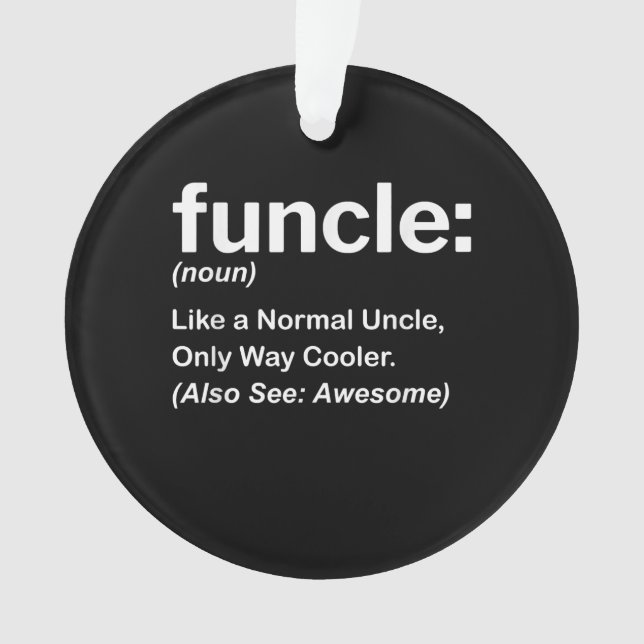 Adorno Gracioso regalo de definición de Funcle | Tío Rega (Anverso)