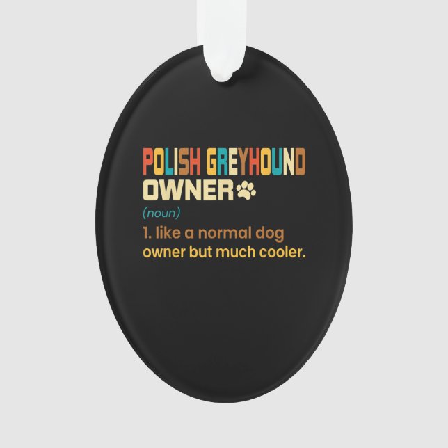 Adorno Gracioso retro vintage polaco de Greyhound (Anverso)