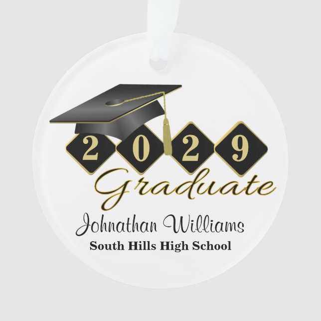 Adorno Graduación Black and Gold Classic 20XX Photo (Anverso)