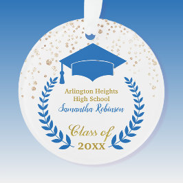 Adorno Graduación de Blue Grad Cap y Laurel