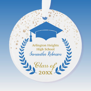 Adorno Graduación de Blue Grad Cap y Laurel