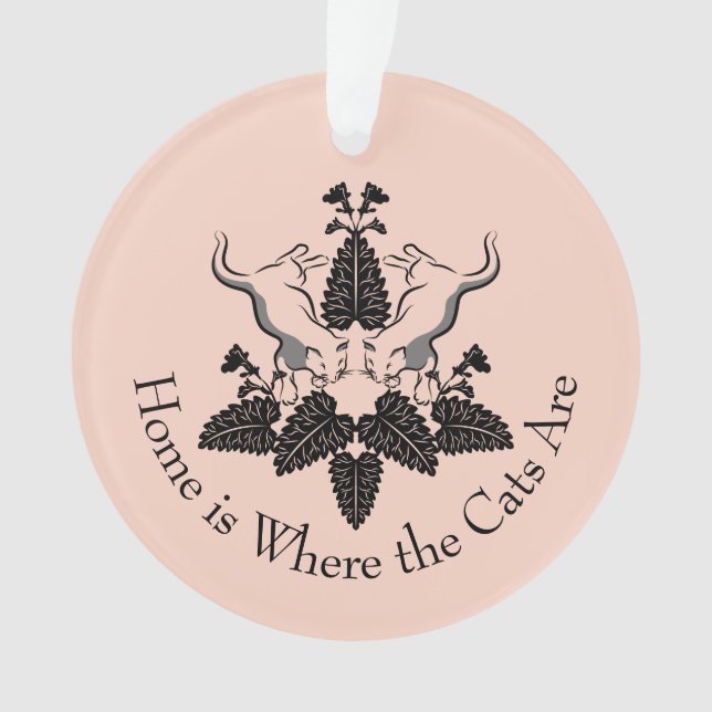 Adorno Gráfica de silueta de gatos y gatos (Anverso)