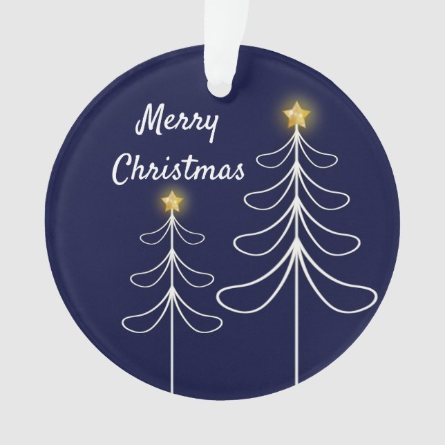 Adorno Gráfico de árbol navideño moderno de la marina (Anverso)