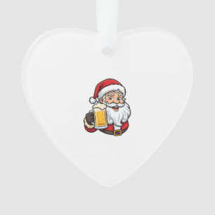 Adorno Gráfico de Navidad de Papá Noel bebiendo cerveza