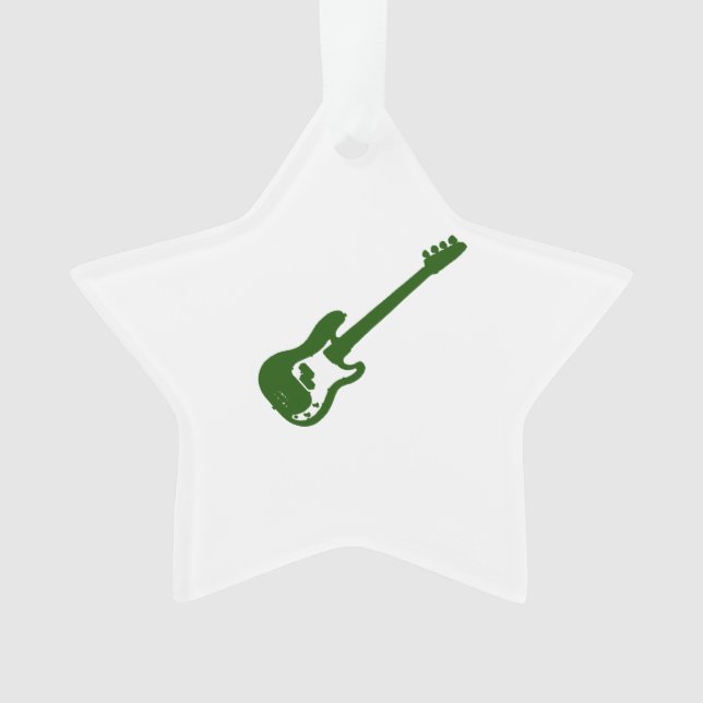 Adorno gráfico verde inclinado de la guitarra baja (Anverso)