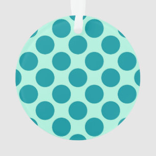 Adorno Grandes puntos retro - aqua y turquesa