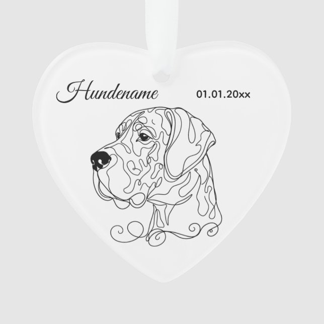 Adorno Grat Dane Minimalist Line Art Personalized (Anverso)