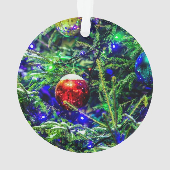 Adorno Green Christmas Tree Red Ball (Reverso)