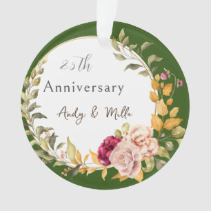 Adorno Green Elegant Floral Wreath regalo Boda 25