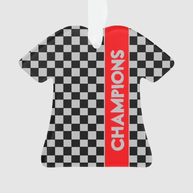 Adorno Gris Con Deporte Rojo Tema (Anverso)