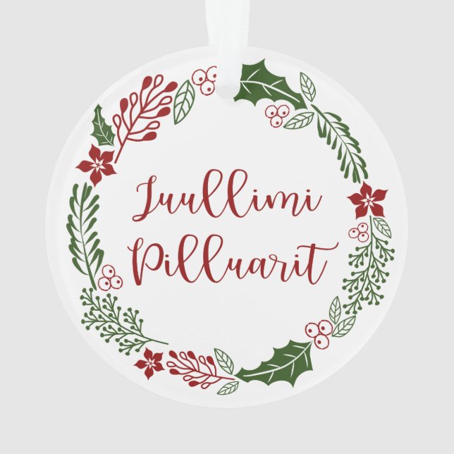 Adorno Groenlandia Feliz Navidad Wreath Juullimi Pilluari (Reverso)