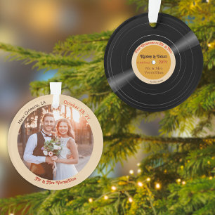 Adorno Groovy Vinyl Record primeros Navidades casados Fot