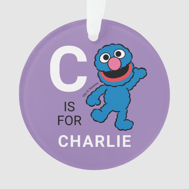 Adorno Grover | Nombre personalizado con foto (Anverso)