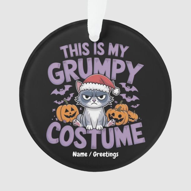 Adorno Grumpy Cat Halloween Costume Funny Holiday Animal  (Anverso)