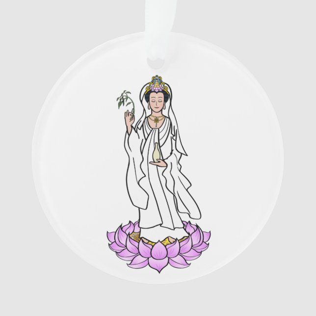 Adorno Guan Yin Bodhisattva en Lotus (Anverso)