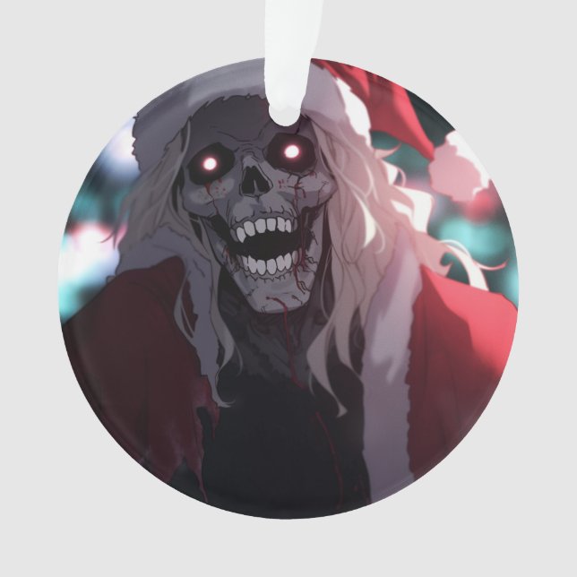 Adorno Guay Scary Creepy Skull Santa Claus Xmas (Anverso)