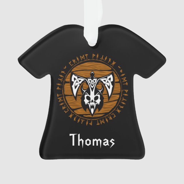 Adorno Guerrero Viking Personalizado Ax Skull (Anverso)