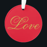 Adorno Guión de color dorado Boda de amor rojo Caligrafía<br><div class="desc">Puedes cambiar fácilmente las fuentes y los colores. También puedes agregar tu logotipo y la imagen de fondo como desees.</div>
