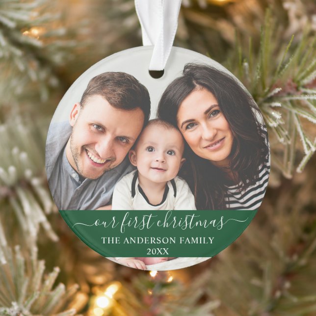 Adorno Guión elegante Nuestra primera familia navideña ve (Árbol)