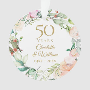 Adorno Guirnalda de Rosas Dulces Foto de Aniversario 50