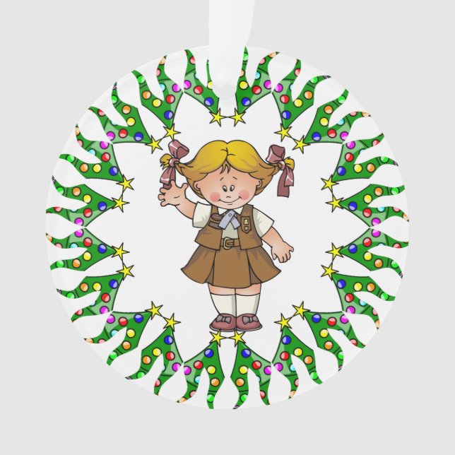 Adorno Guirnalda del árbol del pelo rubio del brownie (Anverso)