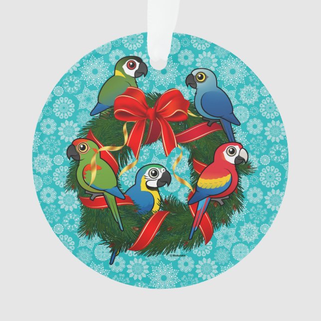 Adorno Guirnalda del navidad de los Macaws de Birdorable (Anverso)