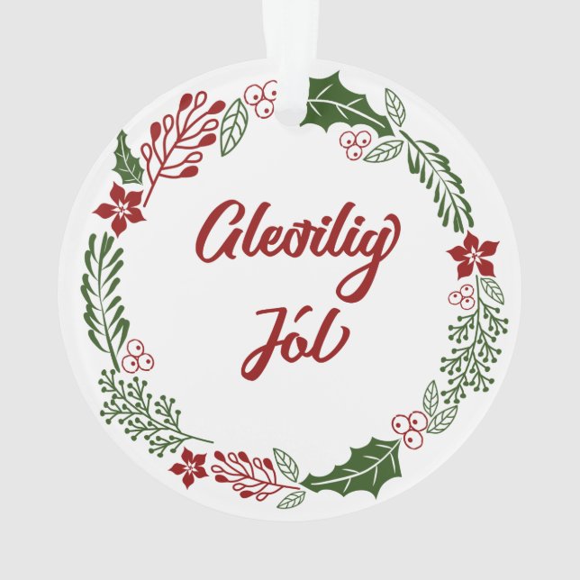 Adorno Guirnalda feroesa de navidad, Gleðilig Jól (Reverso)