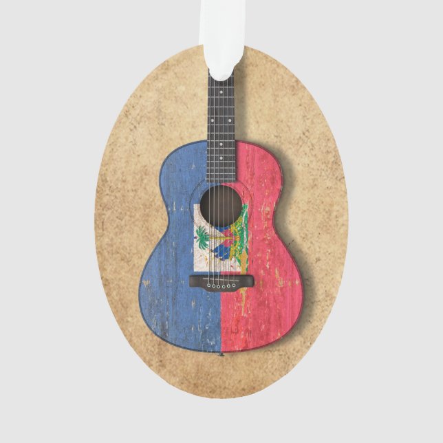 Adorno Guitarra acústica envejecida y llevada de la (Reverso)
