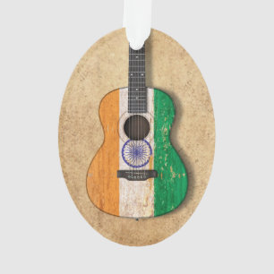 Adorno Guitarra acústica envejecida y llevada de la