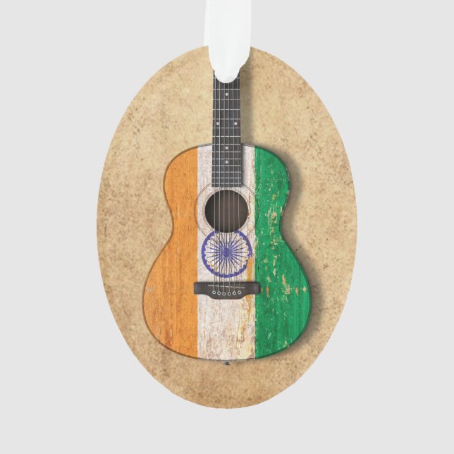Adorno Guitarra acústica envejecida y llevada de la (Reverso)