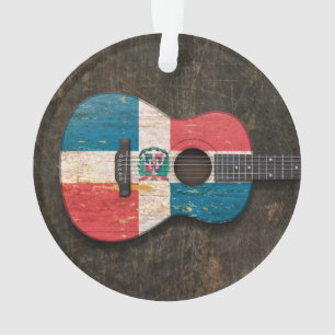 Adorno Guitarra acústica rasguñada de la bandera de la