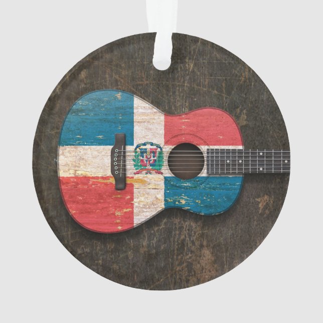 Adorno Guitarra acústica rasguñada de la bandera de la (Reverso)
