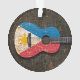 Adorno Guitarra acústica rasguñada y llevada de la