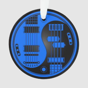 Adorno Guitarra y Yin bajo Yang azul y negro