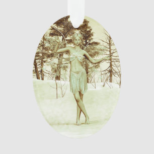 Adorno Hada de Invierno en Arte de Fantasía de Bosque Nev
