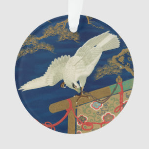 Adorno Halcón Blanco Japonés Antiguo Arte G.A. Audsley