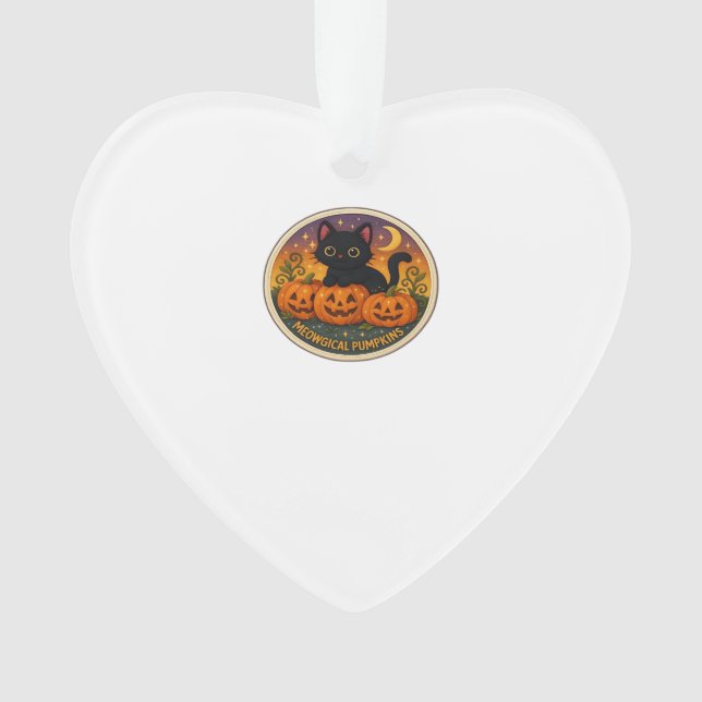 Adorno Halloween Cat Meowgical Pumpkins Embroidery Design (Anverso)