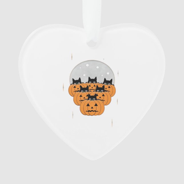 Adorno Halloween  Cats  Pumpkins  Black Background  Illus (Anverso)