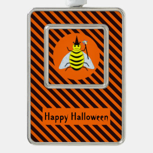 Adorno Halloween Magic Bee Witch Naranja y Black Stripes