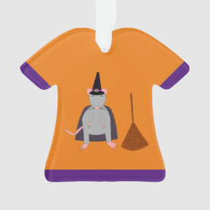 Adorno Halloween Witch Rat and Broom Custom Name