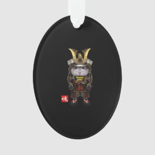 Adorno Hamster gris enano en samurai japonés lleno
