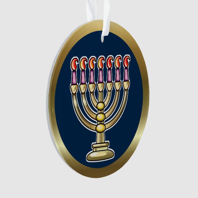 Adorno Hanukkah Menorah Ornament (Anverso)