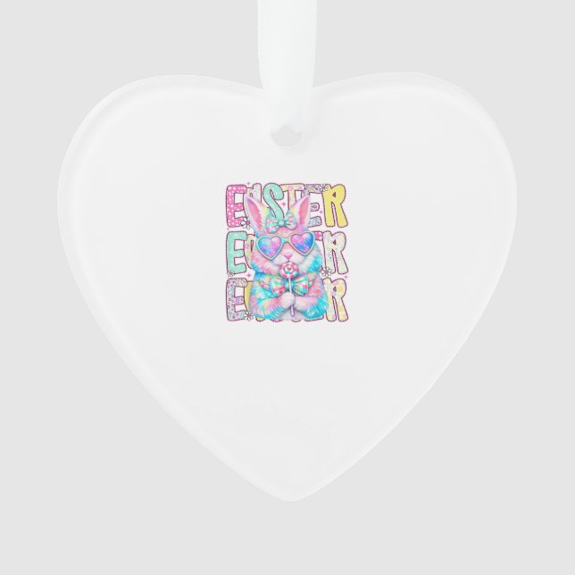 Adorno Happy Easter Bunny Coquette Bow Preppy Easter Day  (Anverso)