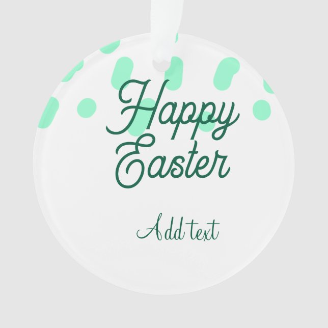 Adorno Happy Easter green eggs pastel name date simple  (Anverso)