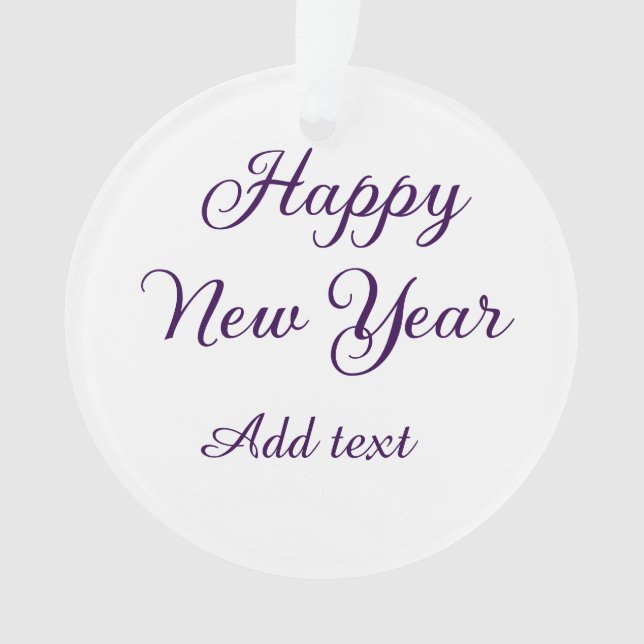 Adorno Happy new year purple calligraphy simple minimal  (Anverso)