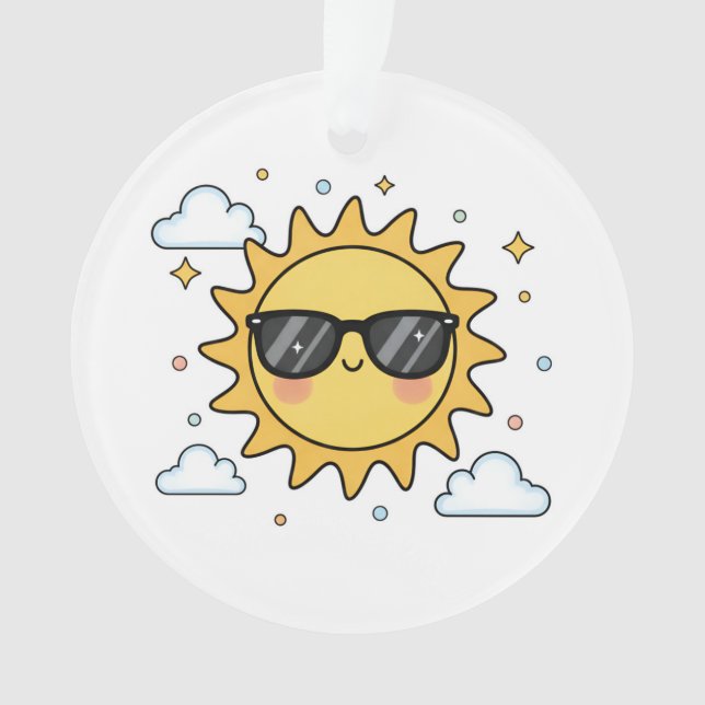 Adorno Happy Smiling Sun Cartoon - Minimalist Kawaii Suns (Anverso)